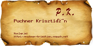 Puchner Krisztián névjegykártya